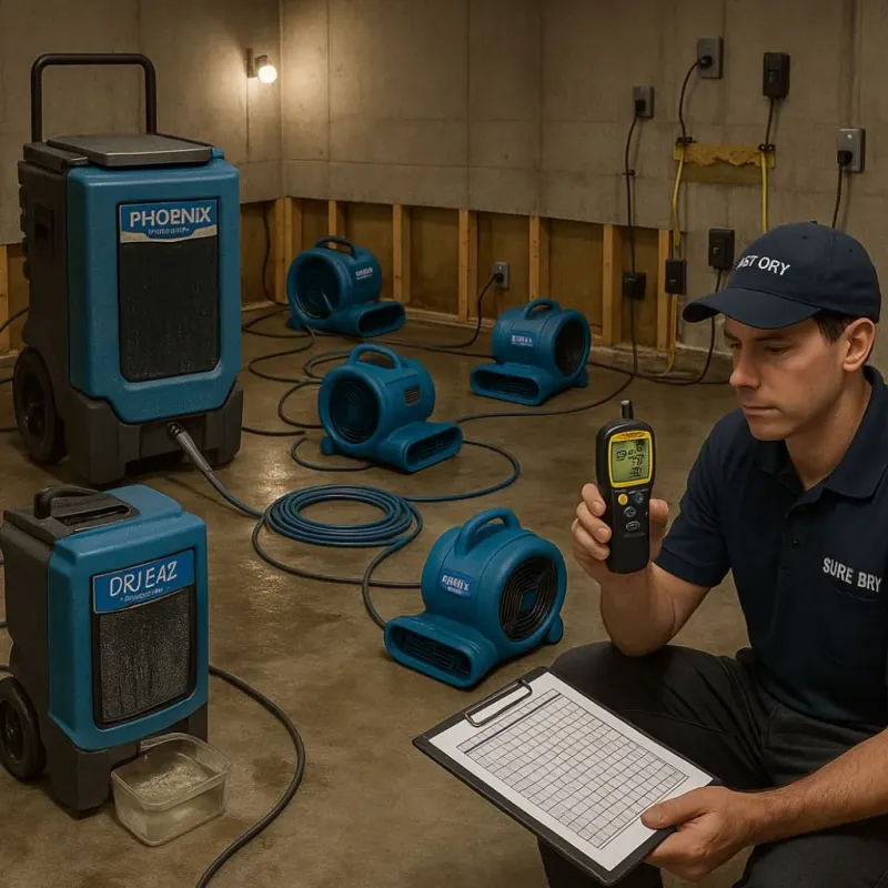 Structural Drying and Dehumidification process in Flint City, AL